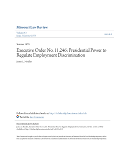 Executive Order No. 11246 - University of Missouri School of Law