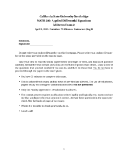Applied Differential Equations Midterm Exam 2