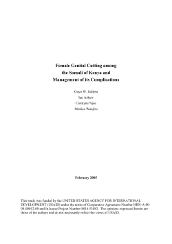 Female genital cutting among the Somali of Kenya and the