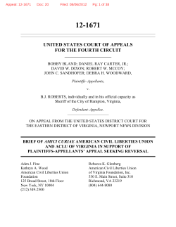 UNITED STATES COURT OF APPEALS FOR THE FOURTH CIRCUIT