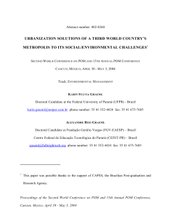 Urbanization Solutions of a Third World Country`s Metropolis to Its