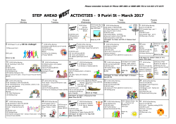 STEP AHEAD ACTIVITIES - 9 Puriri St &ndash; March 2017