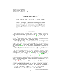CONSTRUCTING COMPLETE TABLES OF QUARTIC FIELDS