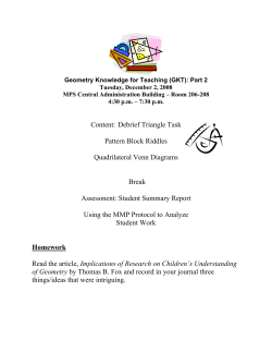 Content: Debrief Triangle Task Pattern Block Riddles Quadrilateral