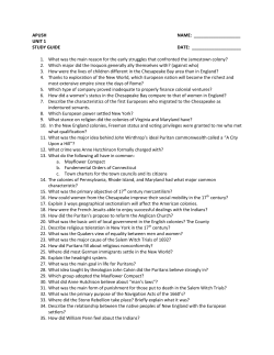 APUSH NAME: UNIT 1 STUDY GUIDE DATE: 1. What was the main