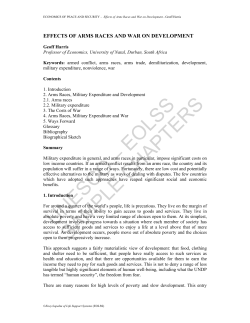 Effects of Arms Races and War on Development