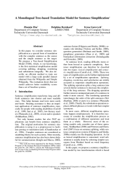 A Monolingual Tree-based Translation Model for Sentence