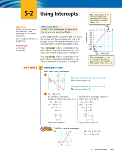 Read Using Intercepts from textbook