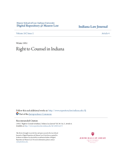 Right to Counsel in Indiana - Digital Repository @ Maurer Law