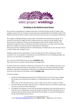 Mediterranean Biome wedding packages