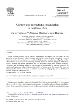 Culture and international imagination in Southeast Asia