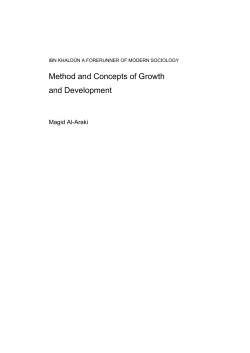 Method and Concepts of Growth and Development