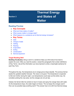 Thermal Energy and States of Matter