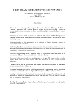 draft treaty establishing the european union