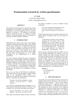 Pronunciation research by written questionnaire
