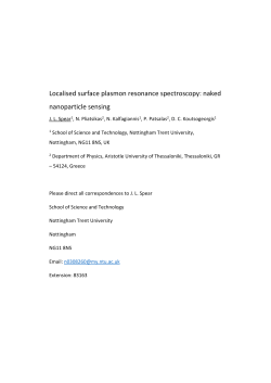Localised surface plasmon resonance