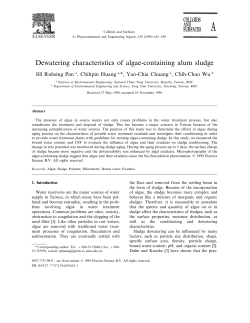 Dewatering characteristics of algae-containing alum
