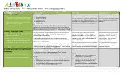 Public School Choice School Plan Guide for Robert Fulton College