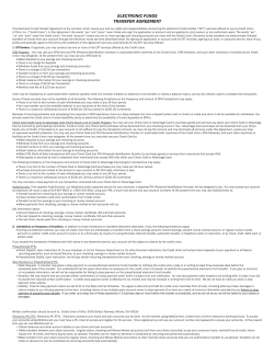 Electronic Funds Transfer Agreement