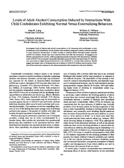 Levels of Adult Alcohol Consumption Induced by Interactions With