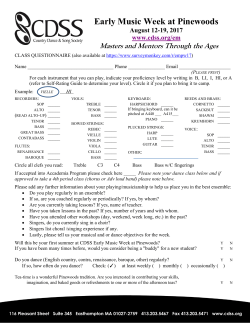Class Questionnaire - Country Dance and Song Society (CDSS)