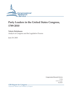 Party Leaders in the United States Congress, 1789