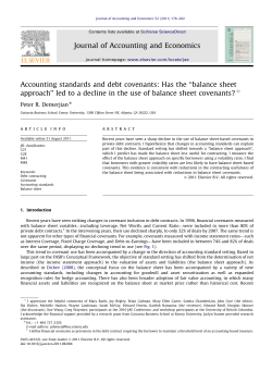 Accounting standards and debt covenants Has the “balance sheet
