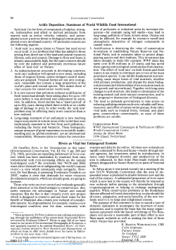Acidic Deposition: Statement of World Wildlife