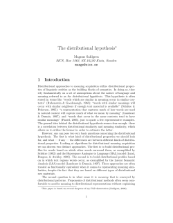 The distributional hypothesis