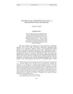 the rise of the administrative state: a prescription for lawlessness