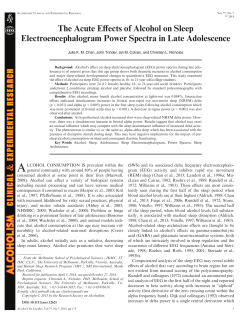The Acute Effects of Alcohol on Sleep Electroencephalogram Power