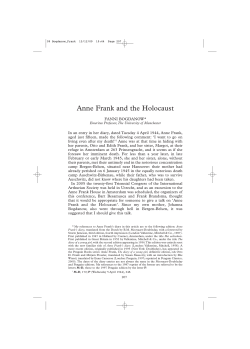 Anne Frank and the Holocaust