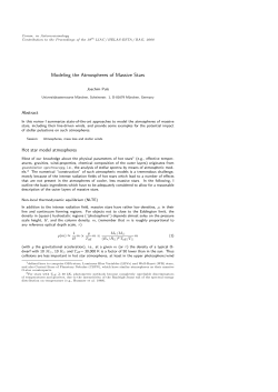 Modeling the Atmospheres of Massive Stars