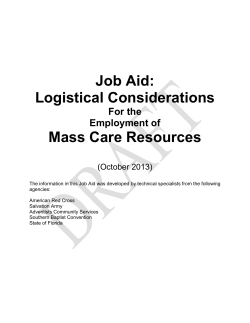 Field Kitchen Support Package Information ESF 6 2015