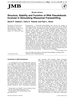 Structure, Stability and Function of RNA Pseudoknots