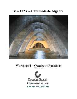 MAT12X &ndash; Intermediate Algebra