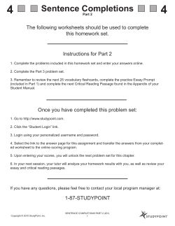 Sentence Completions - Personalized tutoring by StudyPoint