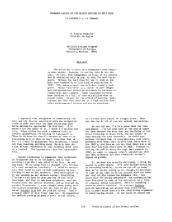 Probable Causes of the Recent Decline of Mule Deer in the We