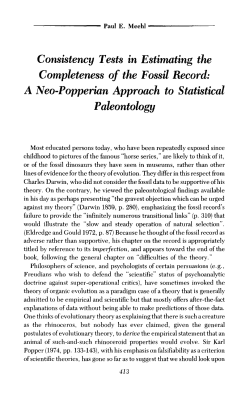 Consistency Tests in Estimating the Completeness of the Fossil
