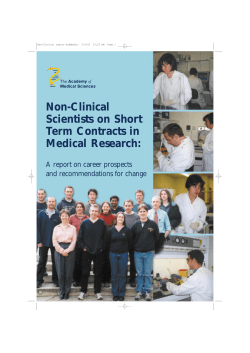 Non-Clinical Scientists on Short Term Contracts in Medical Research: