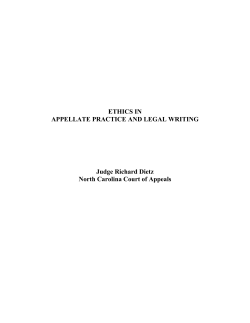 ETHICS IN APPELLATE PRACTICE AND LEGAL WRITING Judge