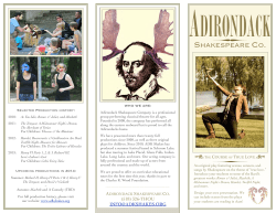 2014 Education Brochure - Adirondack Shakespeare Company