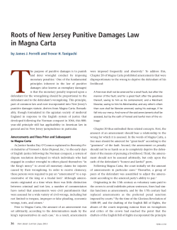 Roots of New Jersey Punitive Damages Law in Magna Carta