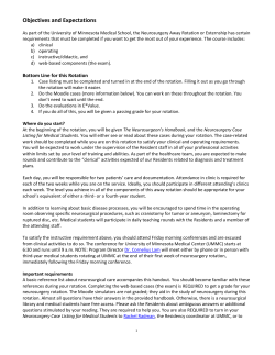 Objectives and Expectations