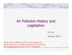 Air Pollution History and Legislation
