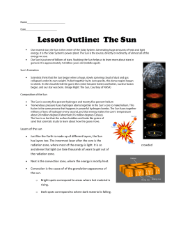 Lesson Outline: The Sun