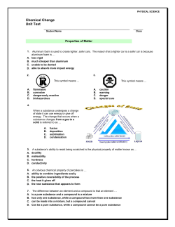 Chemical Change Unit Test _____