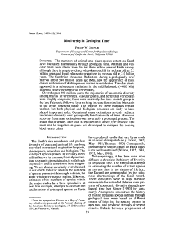 Biodiversity in Geological Time1 SYNOPSIS. The