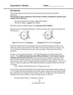 Experiment 2: Density
