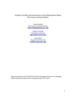 A Study of Conflict and Cooperation in the Mekong River Basin: How